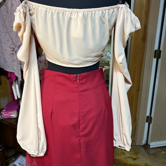 Cream Tie Front Crop Long Sleeve NWT - Picture 9 of 10